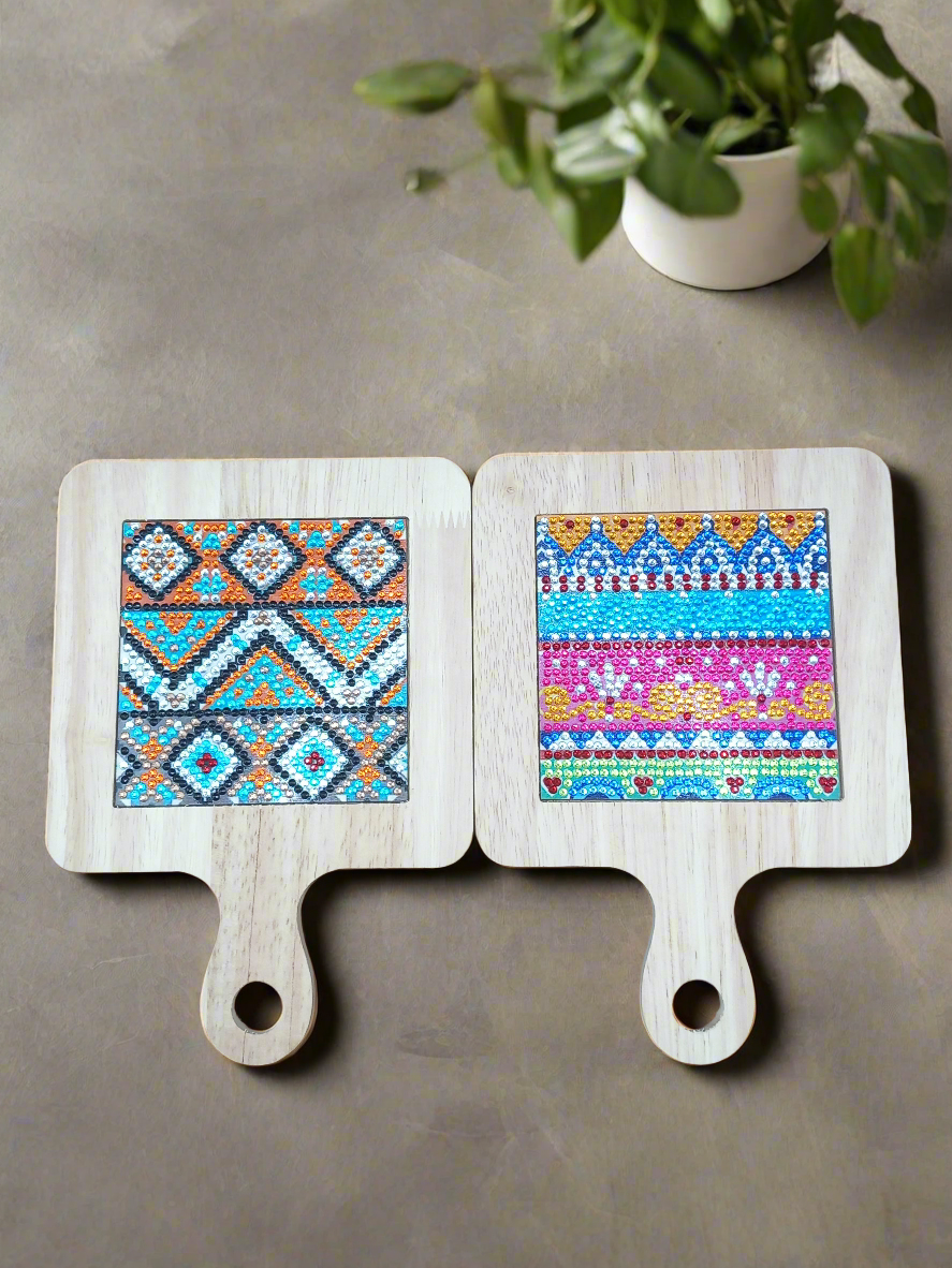 4pcs Diamond Art Square Food & Drink Tray
