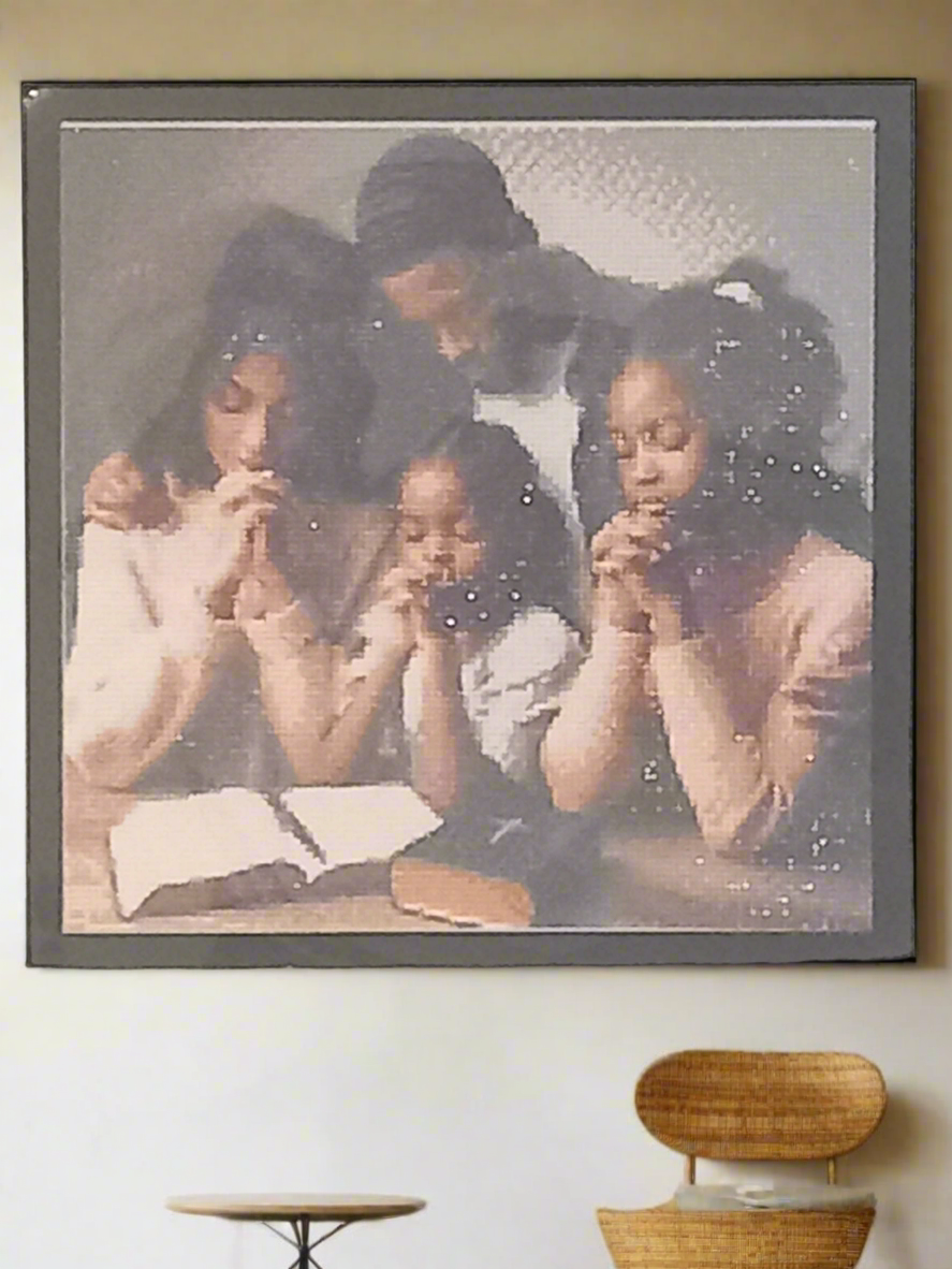 2pcs Diamond Art Praying Family Picture & Frame Set