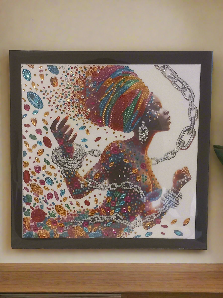 2pcs Diamond Art 'Shackle Free' Picture & Frame Set