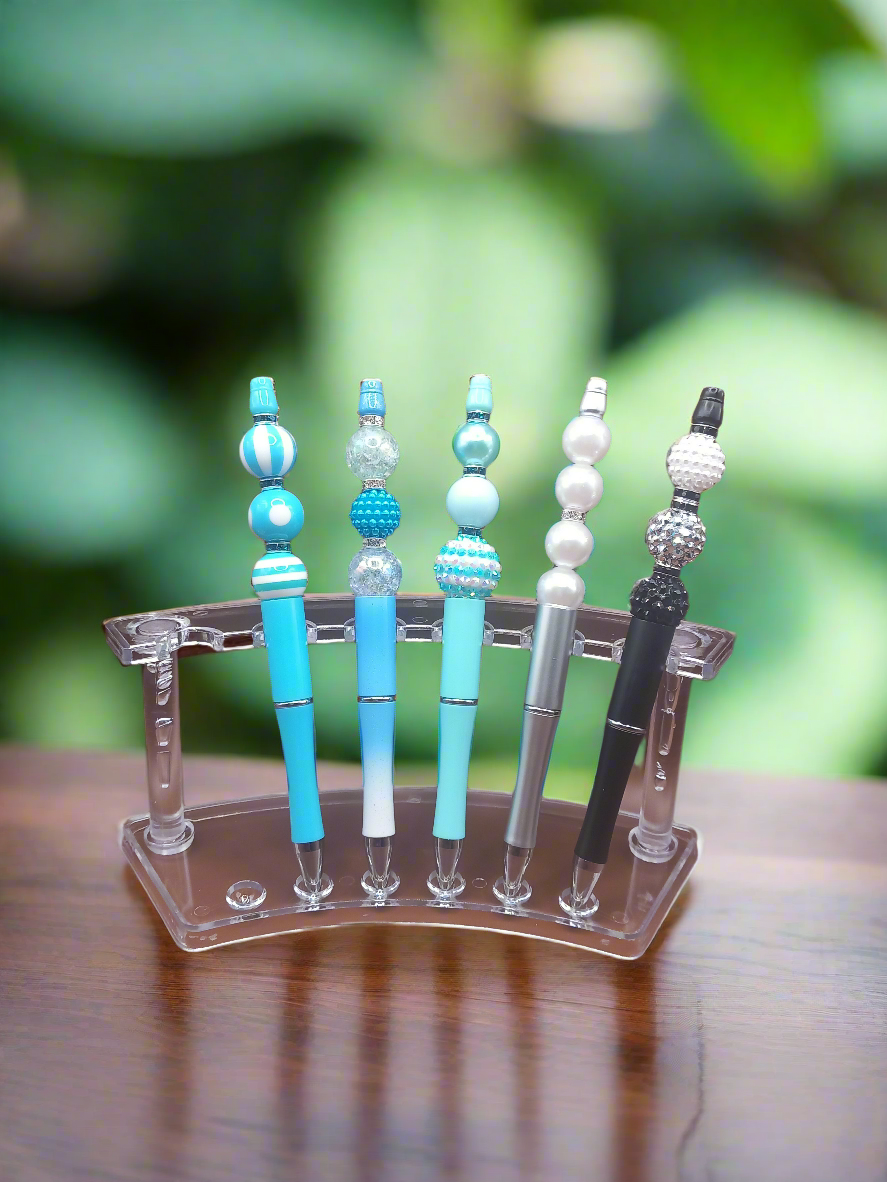 1pc Beadable Pen, Black Refillable Ink