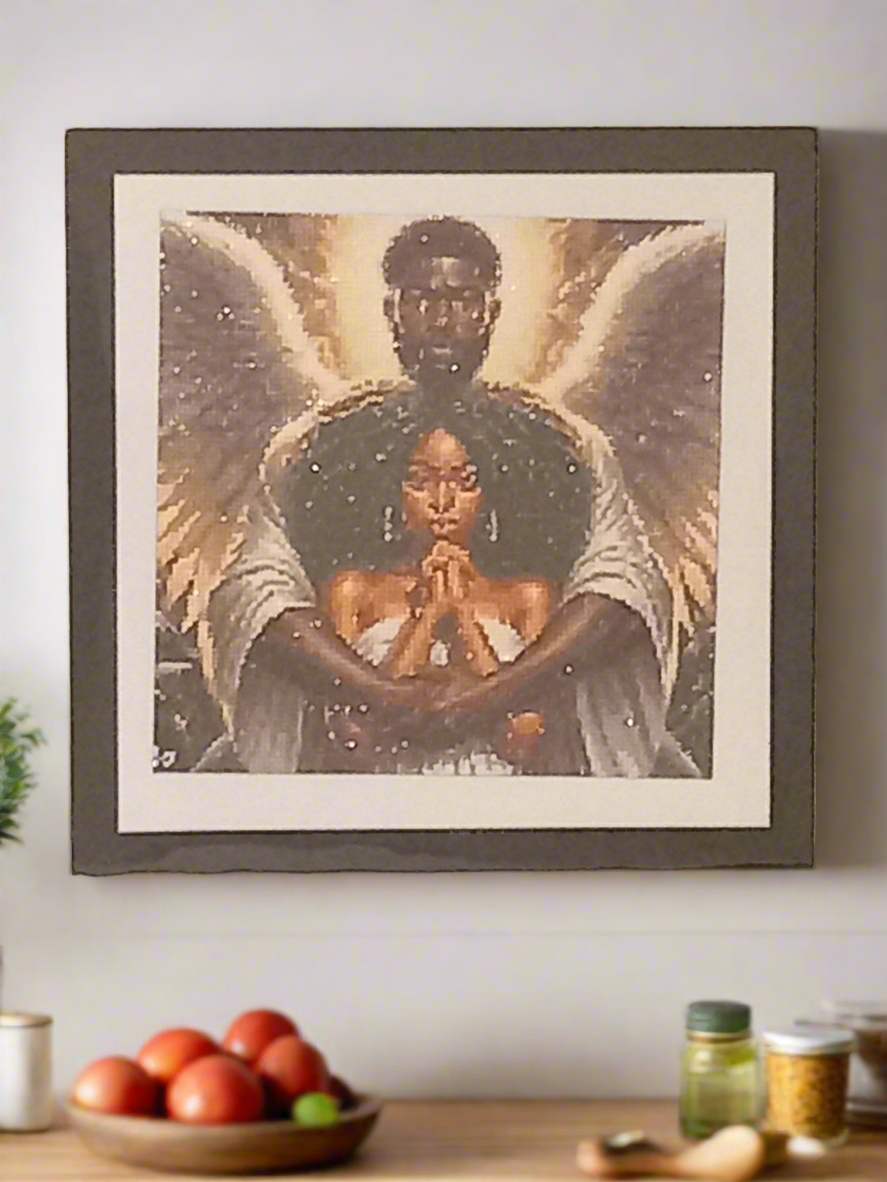 2pcs Diamond Art Guardian Angel Picture & Frame Set