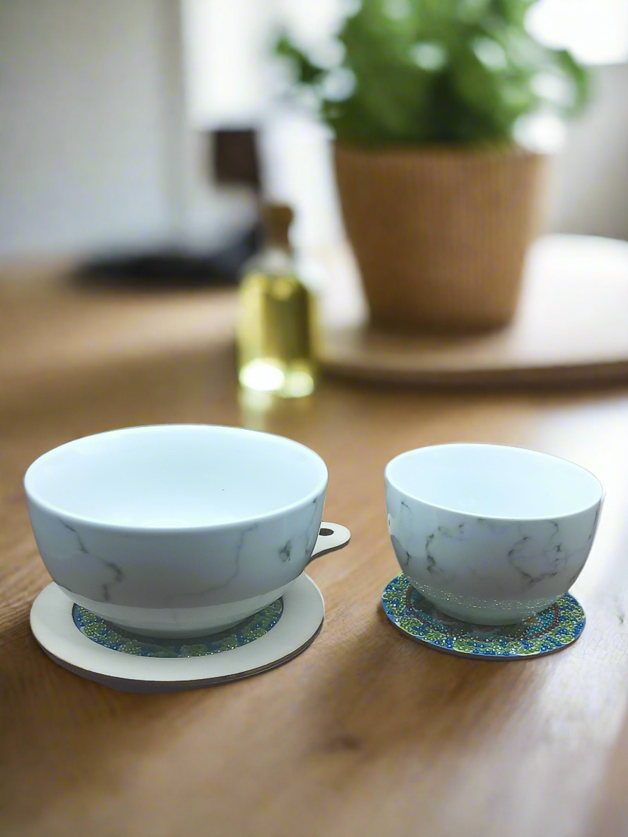2pcs Diamond Art Food Tray & Coaster Set