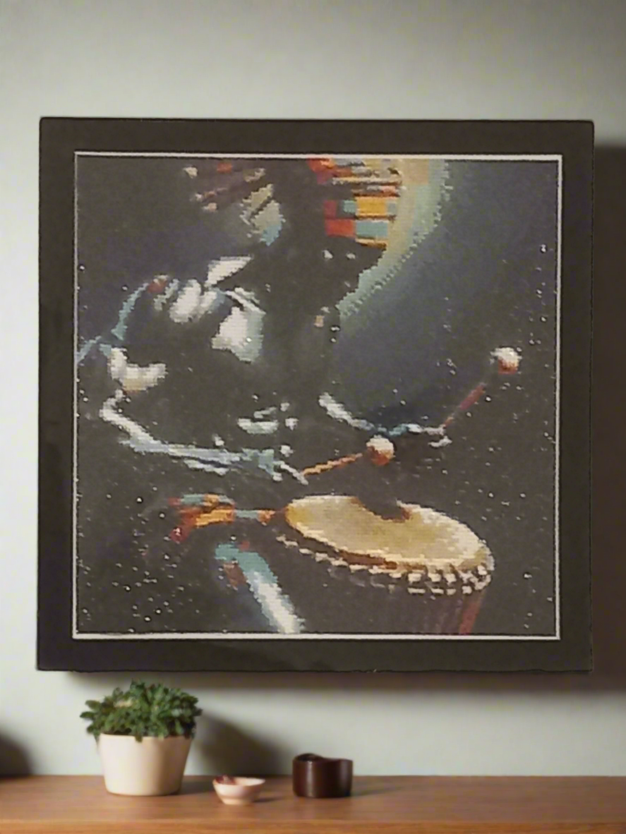 2pcs Diamond Art African Drummer Picture & Frame Set