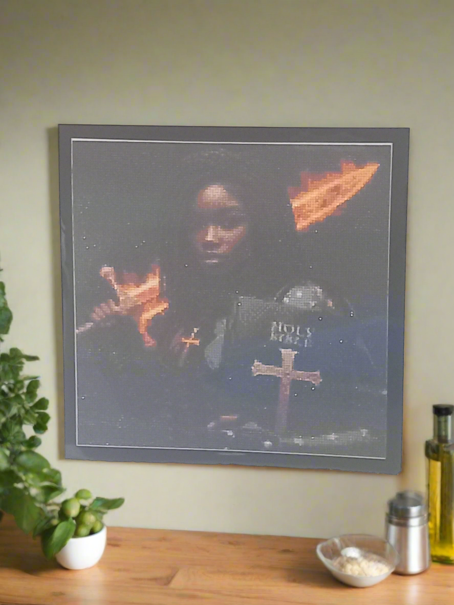 2pcs Diamond Art 'No Weapon Formed' Picture & Frame Set