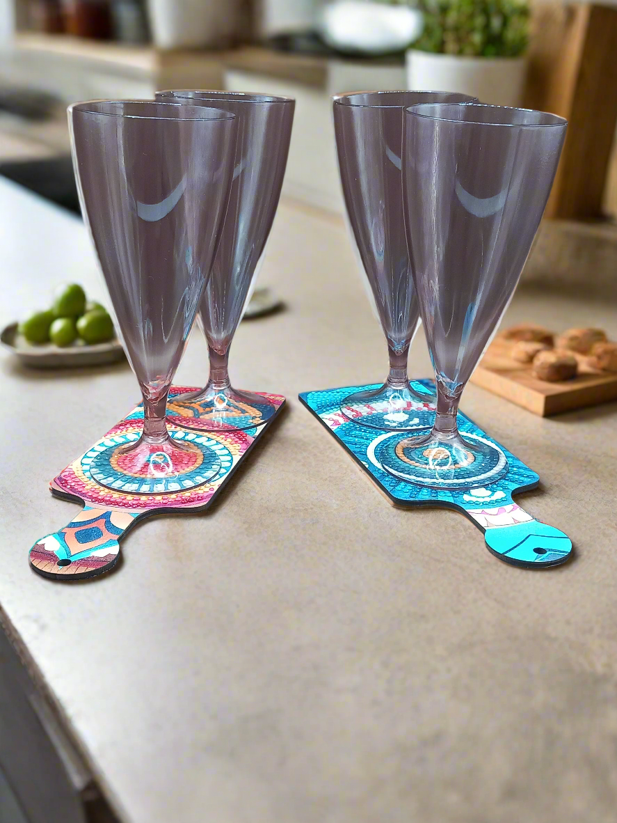 4pcs Diamond Art Mandala Food & Drink Tray