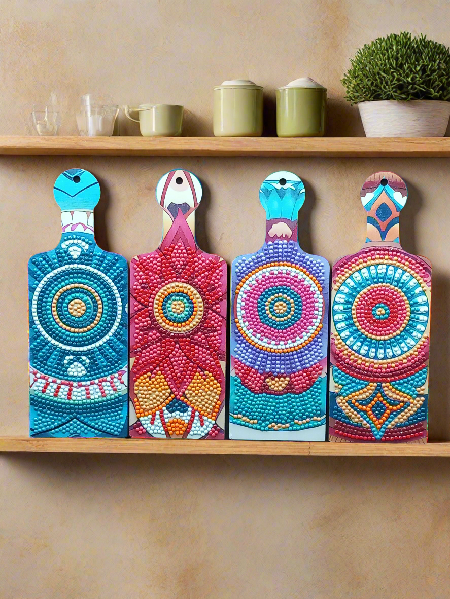 4pcs Diamond Art Mandala Food & Drink Tray