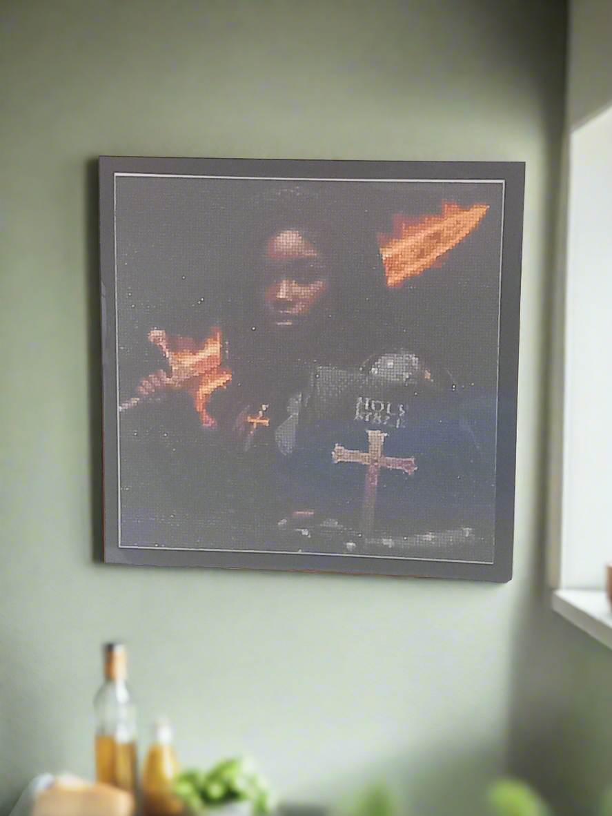 2pcs Diamond Art 'No Weapon Formed' Picture & Frame Set