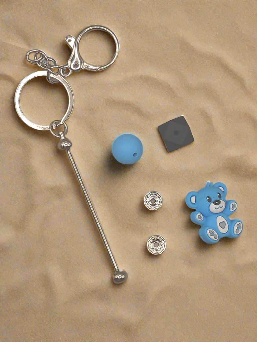 1pc Beadable Bear Versatile Keyring