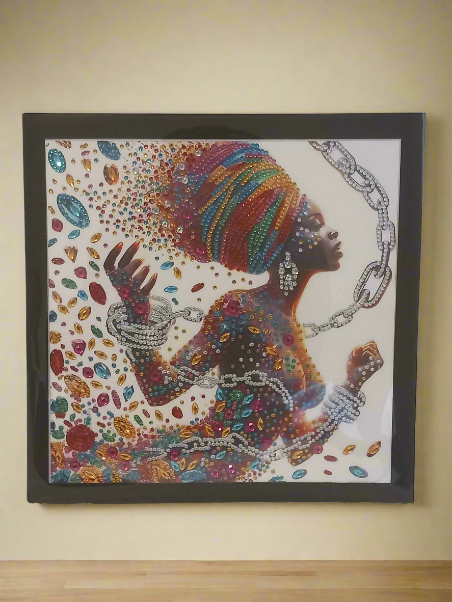 2pcs Diamond Art 'Shackle Free' Picture & Frame Set