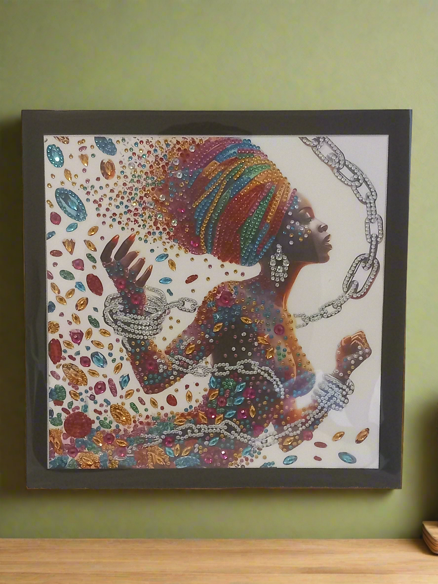2pcs Diamond Art 'Shackle Free' Picture & Frame Set