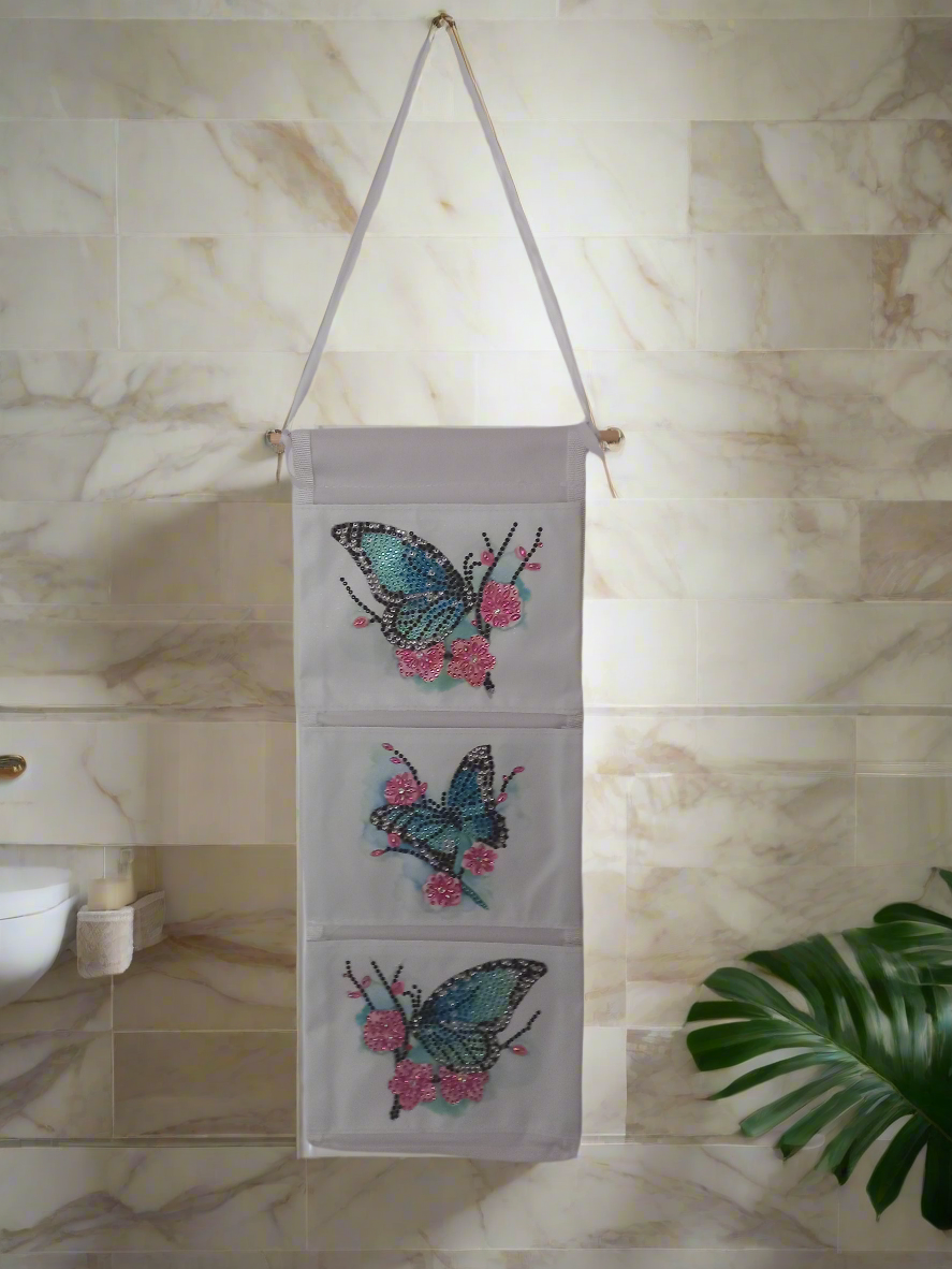 1pc Diamond Art Three Section Butterfly Hanging Storage