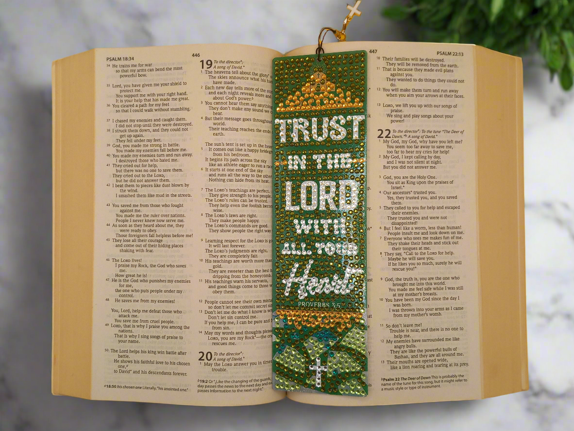 1pc Diamond Art Bible Quote Bookmark