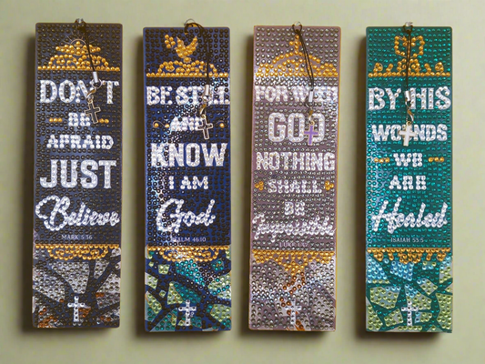1pc Pre-Made Diamond Art Bible Quote Bookmark