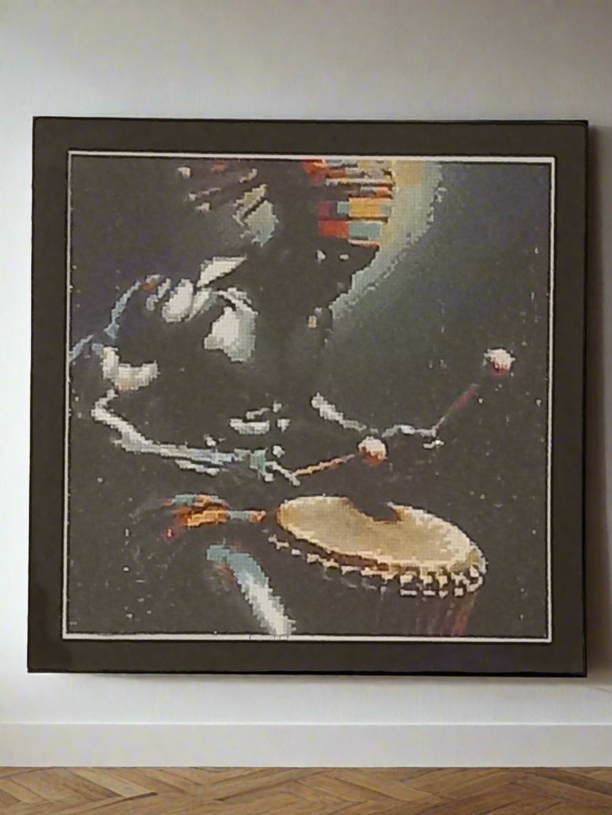 2pcs Diamond Art African Drummer Picture & Frame Set