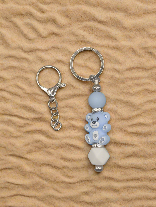 1pc Pre-Made Beadable Bear Versatile Keyring