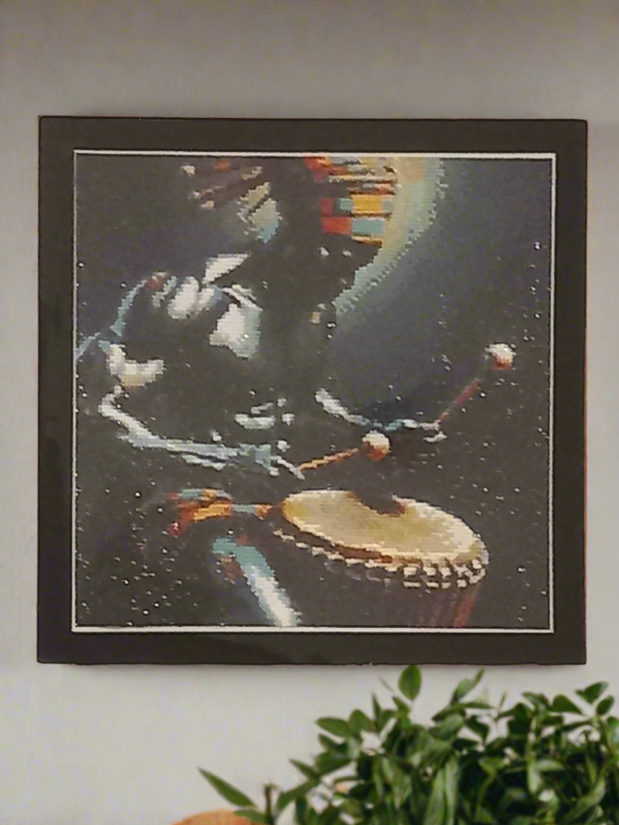 2pcs Diamond Art African Drummer Picture & Frame Set