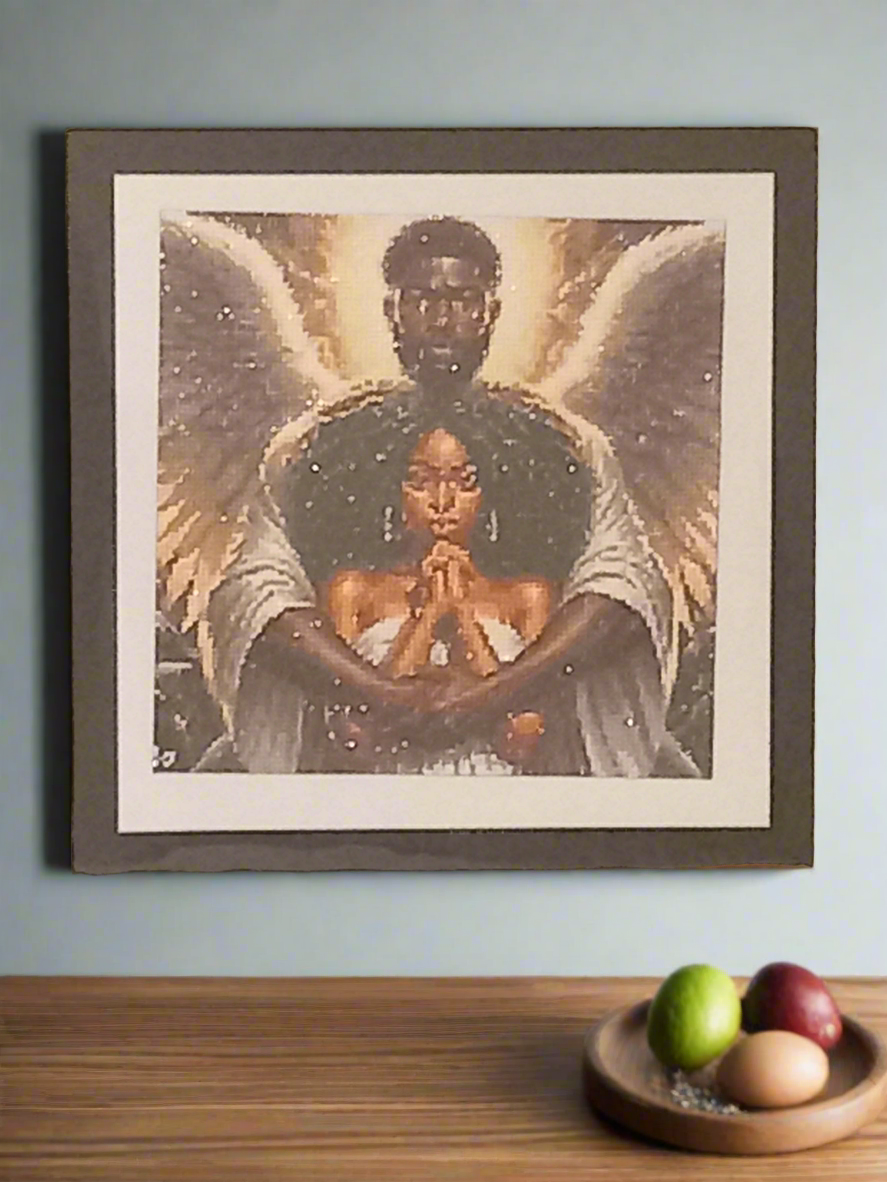 2pcs Diamond Art Guardian Angel Picture & Frame Set