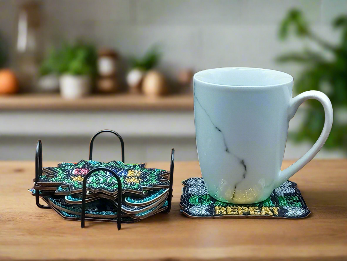 9pcs Diamond Art Gamer Coaster & Stand Set