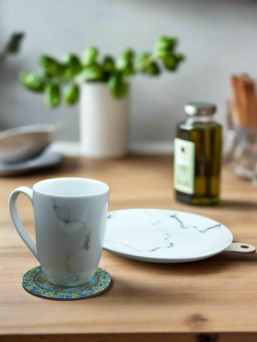 2pcs Diamond Art Food Tray & Coaster Set