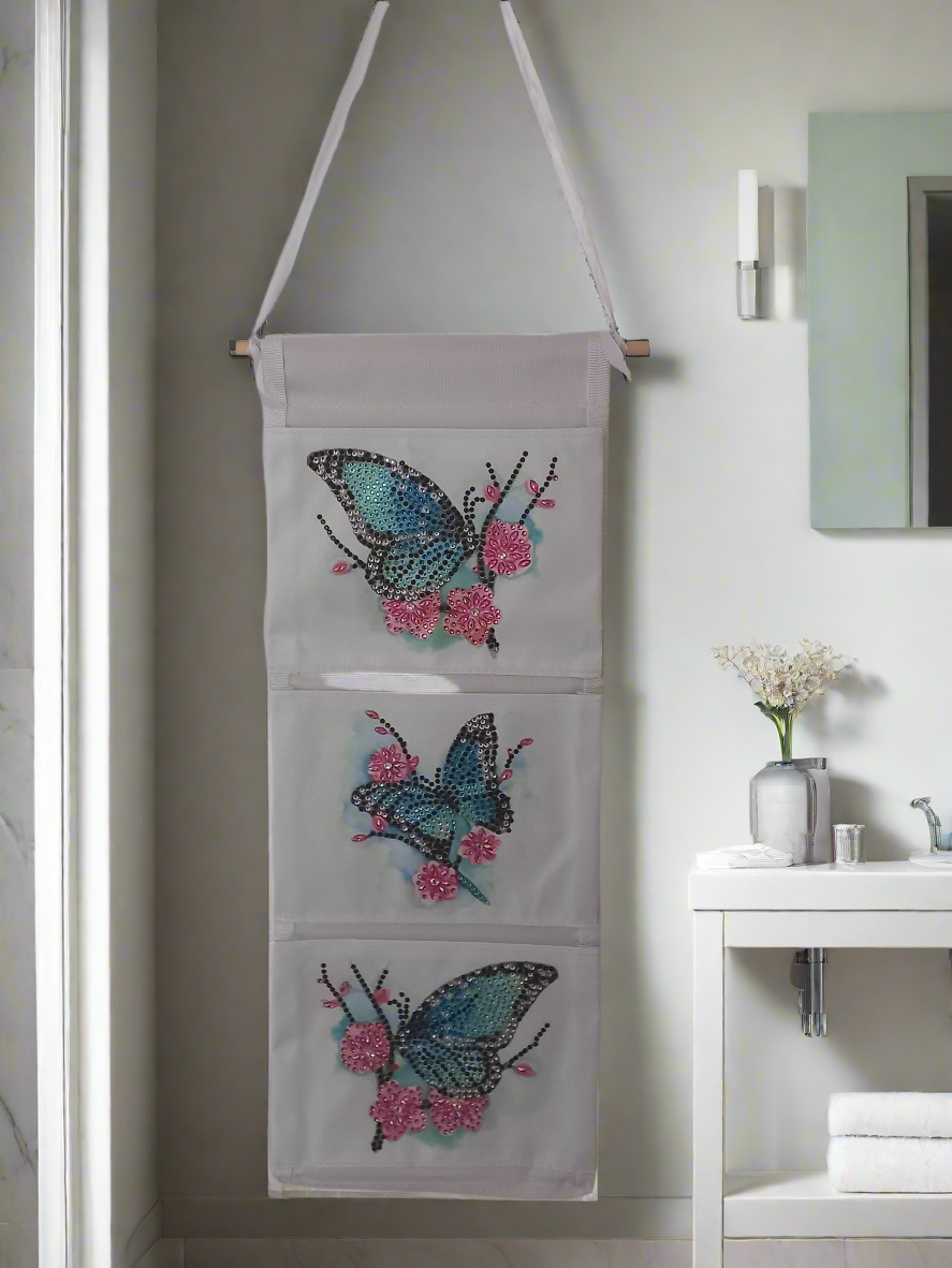 1pc Diamond Art Three Section Butterfly Hanging Storage