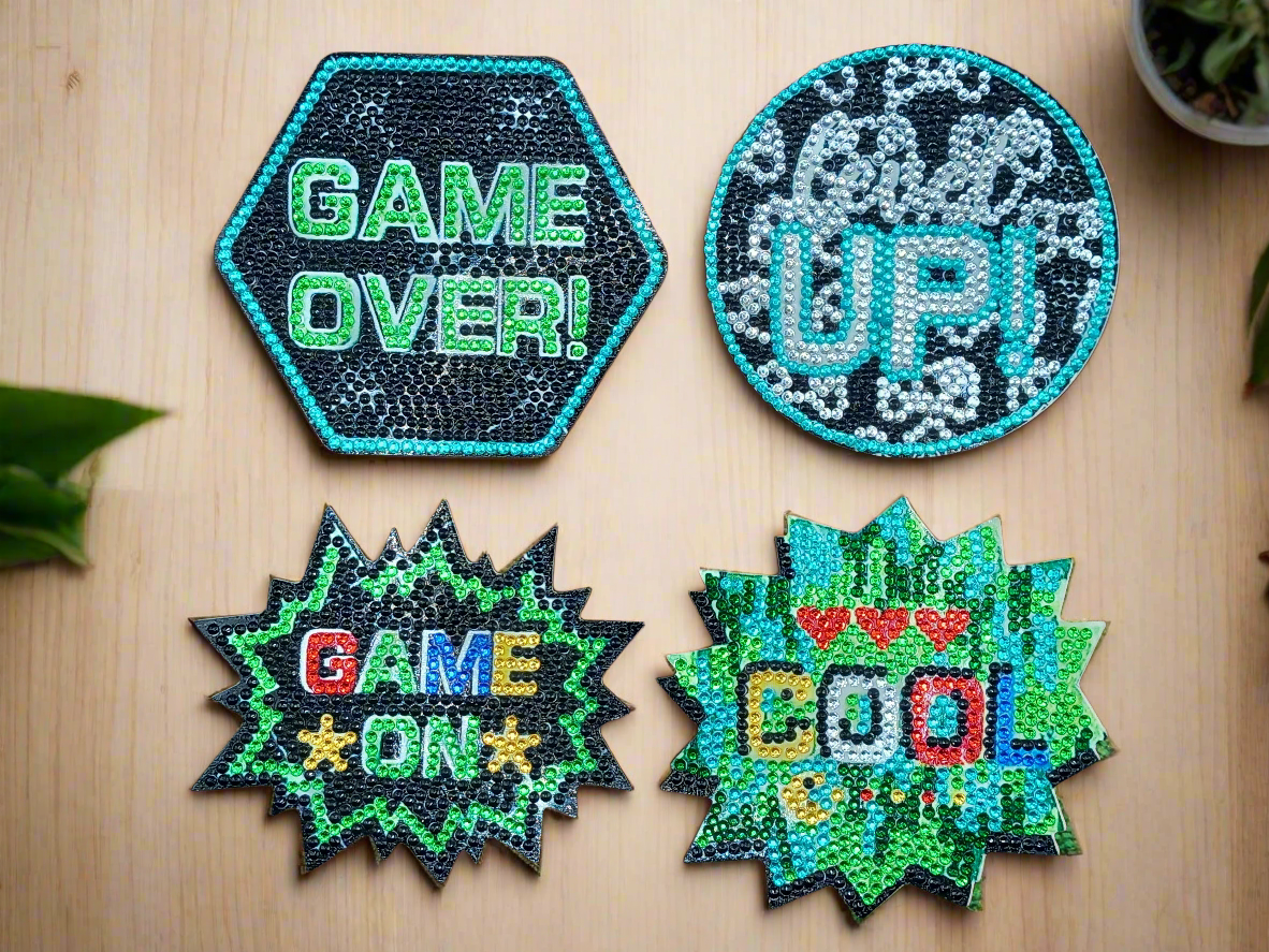 9pcs Diamond Art Gamer Coaster & Stand Set