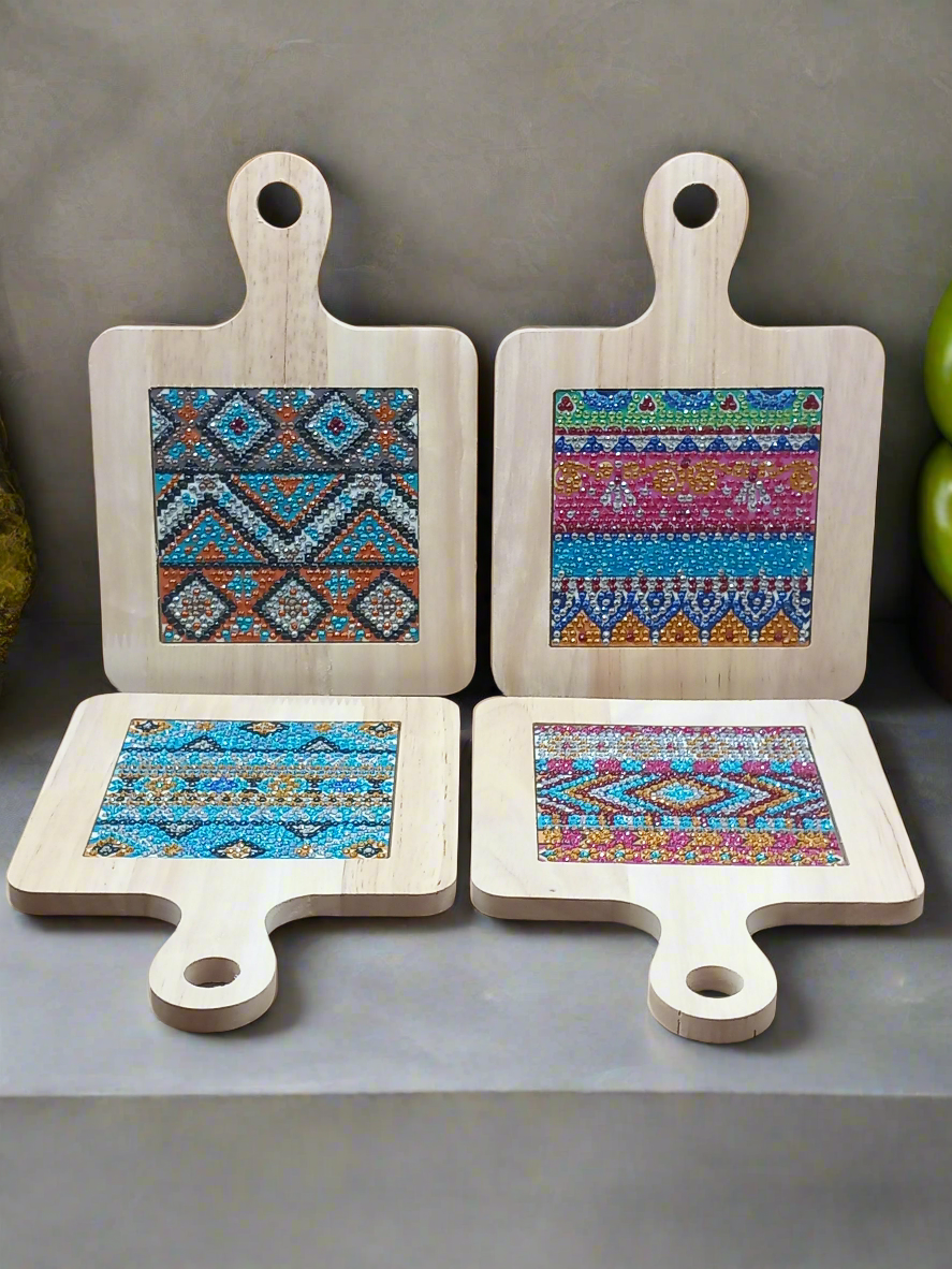 4pcs Diamond Art Square Food & Drink Tray