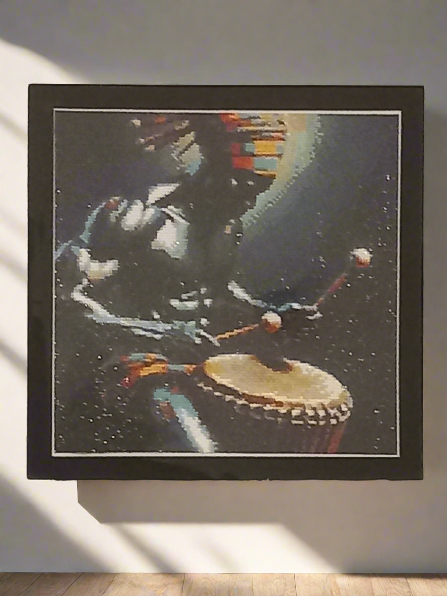 2pcs Diamond Art African Drummer Picture & Frame Set