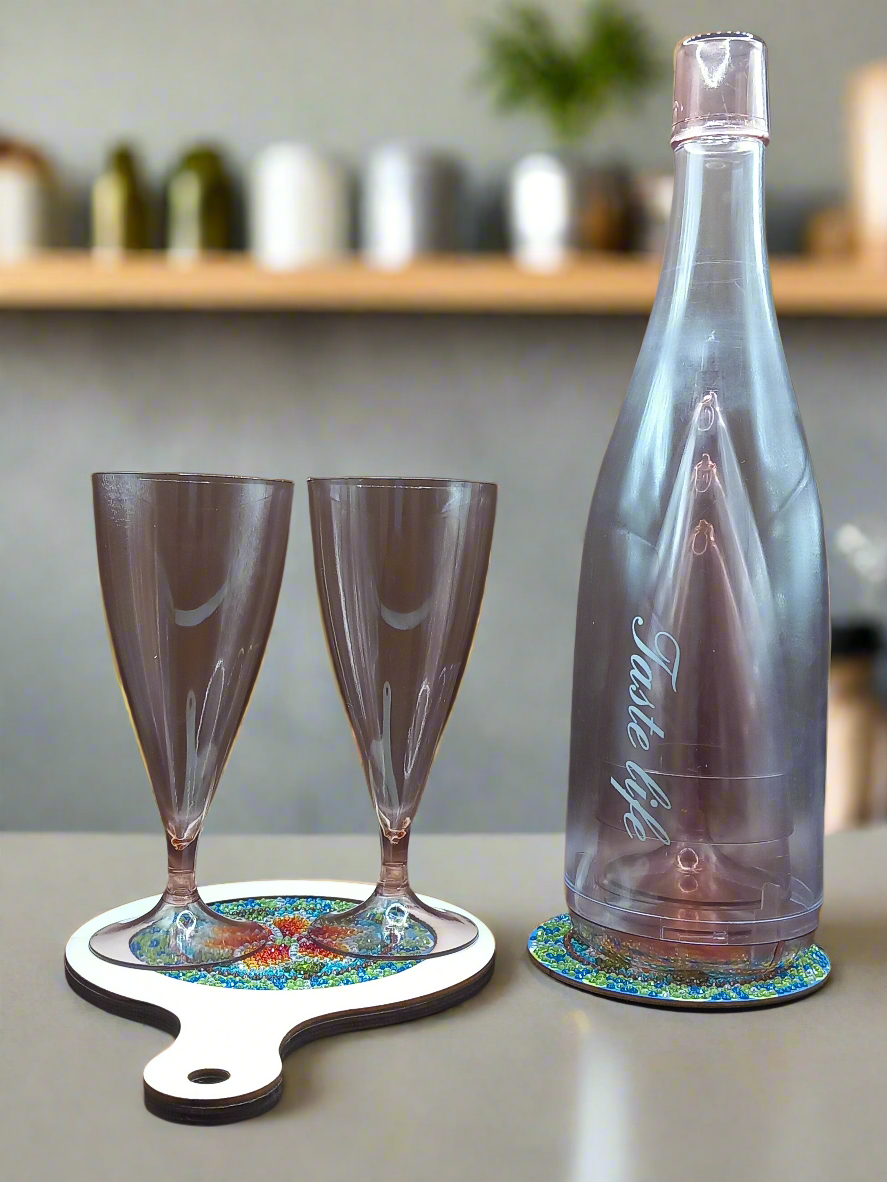 2pcs Diamond Art Food Tray & Coaster Set