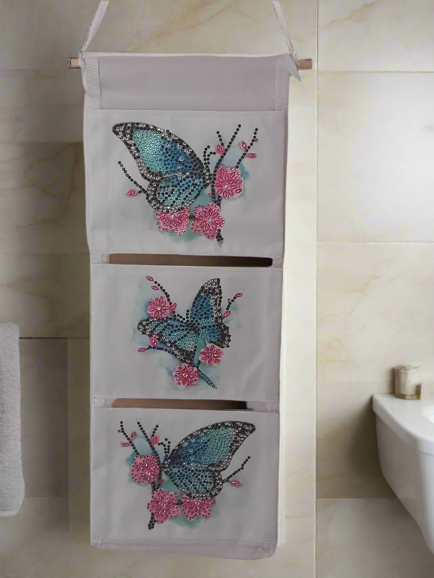 1pc Diamond Art Three Section Butterfly Hanging Storage