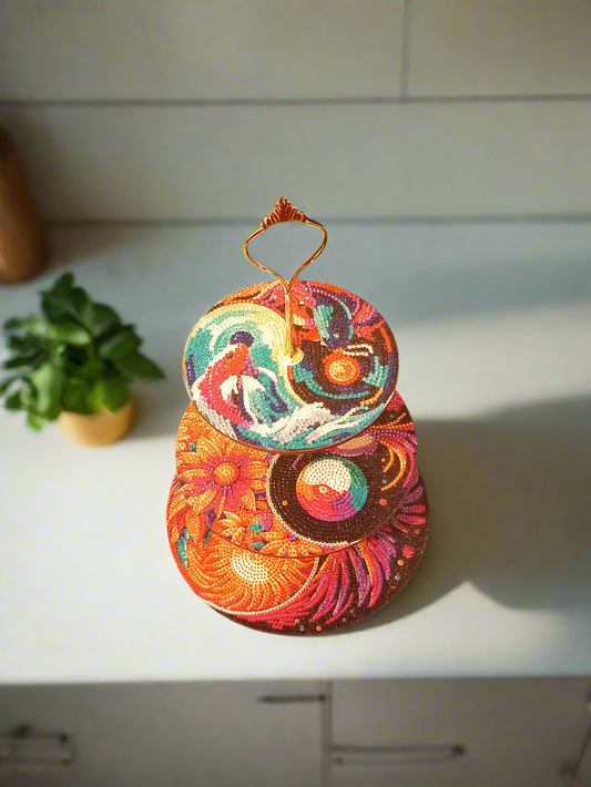 1pc Pre-Made Diamond Art Three Tier Ying & Yang Cake Stand