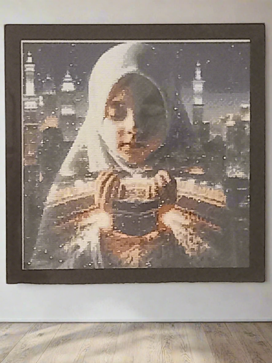 2pcs Diamond Art Praying Girl Picture & Frame Set