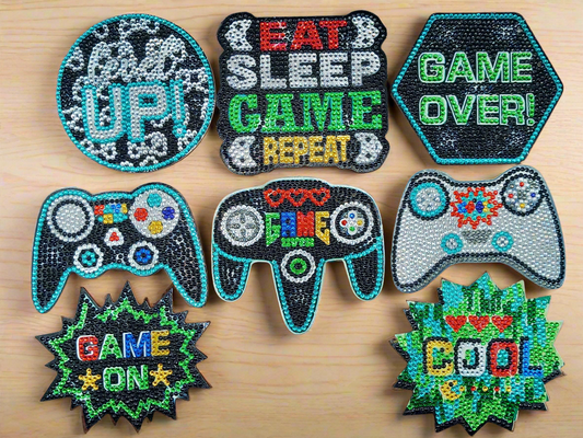 9pcs Diamond Art Gamer Coaster & Stand Set