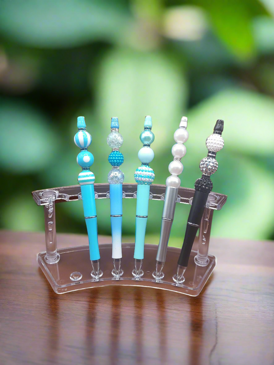 1pc Beadable Pen, Black Refillable Ink
