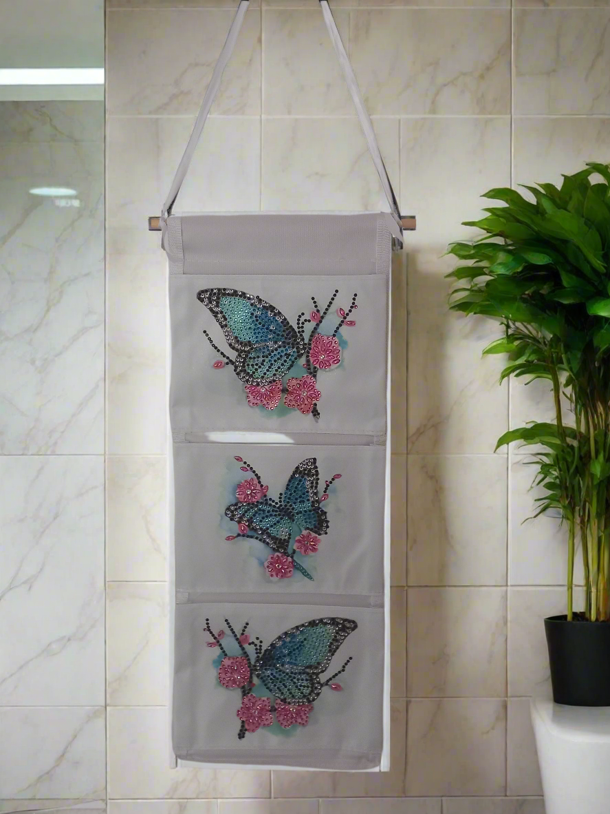 1pc Diamond Art Three Section Butterfly Hanging Storage