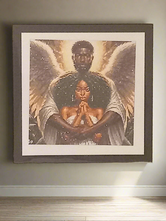 2pcs Diamond Art Guardian Angel Picture & Frame Set
