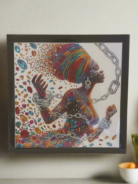 2pcs Diamond Art 'Shackle Free' Picture & Frame Set