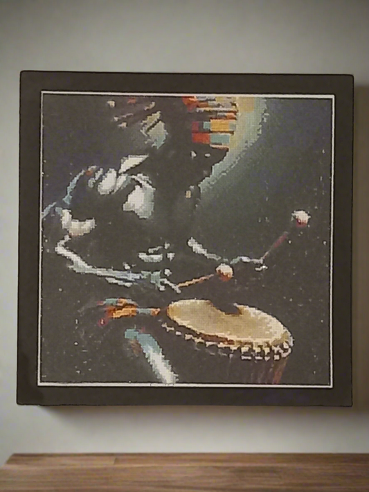2pcs Diamond Art African Drummer Picture & Frame Set