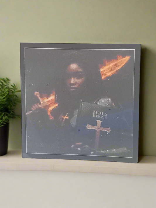 2pcs Diamond Art 'No Weapon Formed' Picture & Frame Set