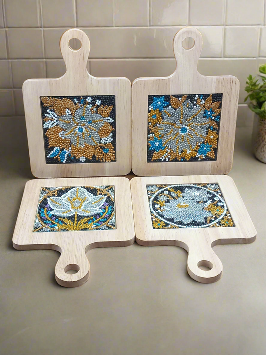 4pcs Diamond Art Square Food & Drink Tray