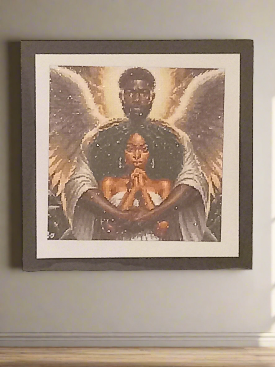 2pcs Diamond Art Guardian Angel Picture & Frame Set