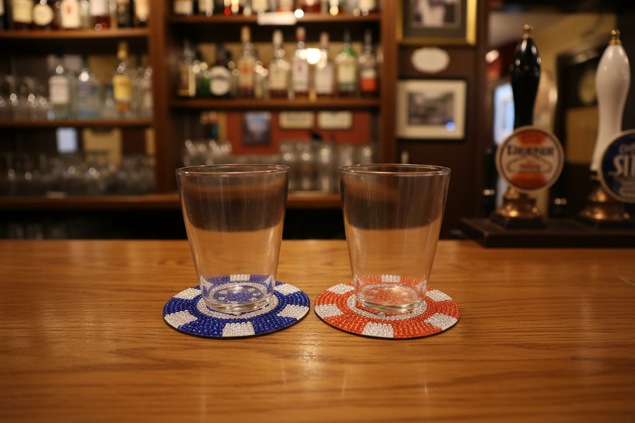 9pcs Pre-Made Diamond Art 'Poker Chips' Coaster & Stand Set