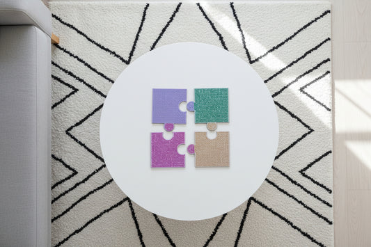 4pcs Pre-Made Diamond Art Jigsaw Puzzle Coaster - Block Colour