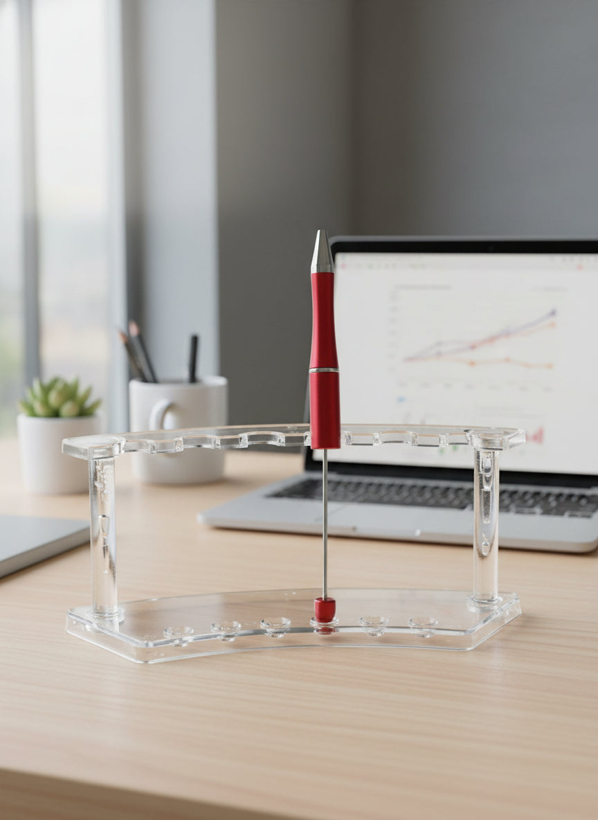 1pc DIY Beadable Pen, Black Refillable Ink