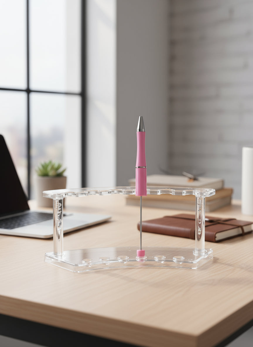 1pc DIY Beadable Pen, Black Refillable Ink