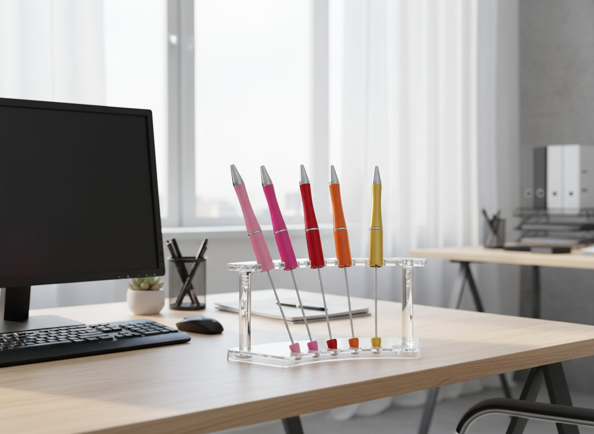 1pc DIY Beadable Pen, Black Refillable Ink