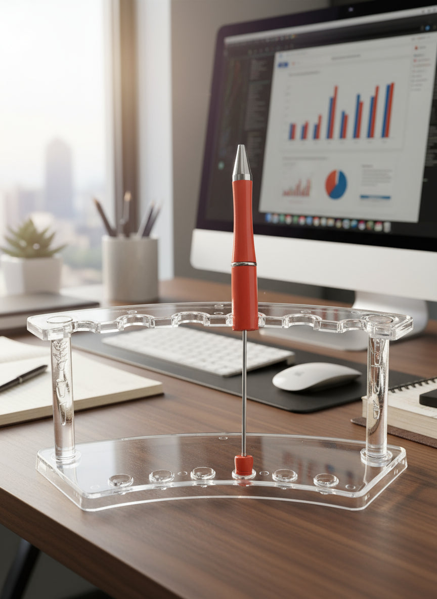 1pc DIY Beadable Pen, Black Refillable Ink