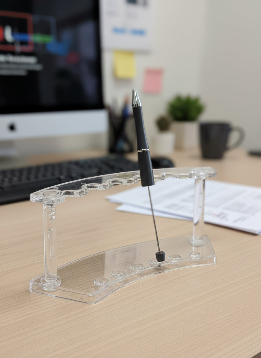 1pc DIY Beadable Pen, Black Refillable Ink